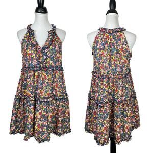 Hailey & Co. | NWT Navy & Pink Floral Sleeveless Tiered Trapeze Flare Mini Dress